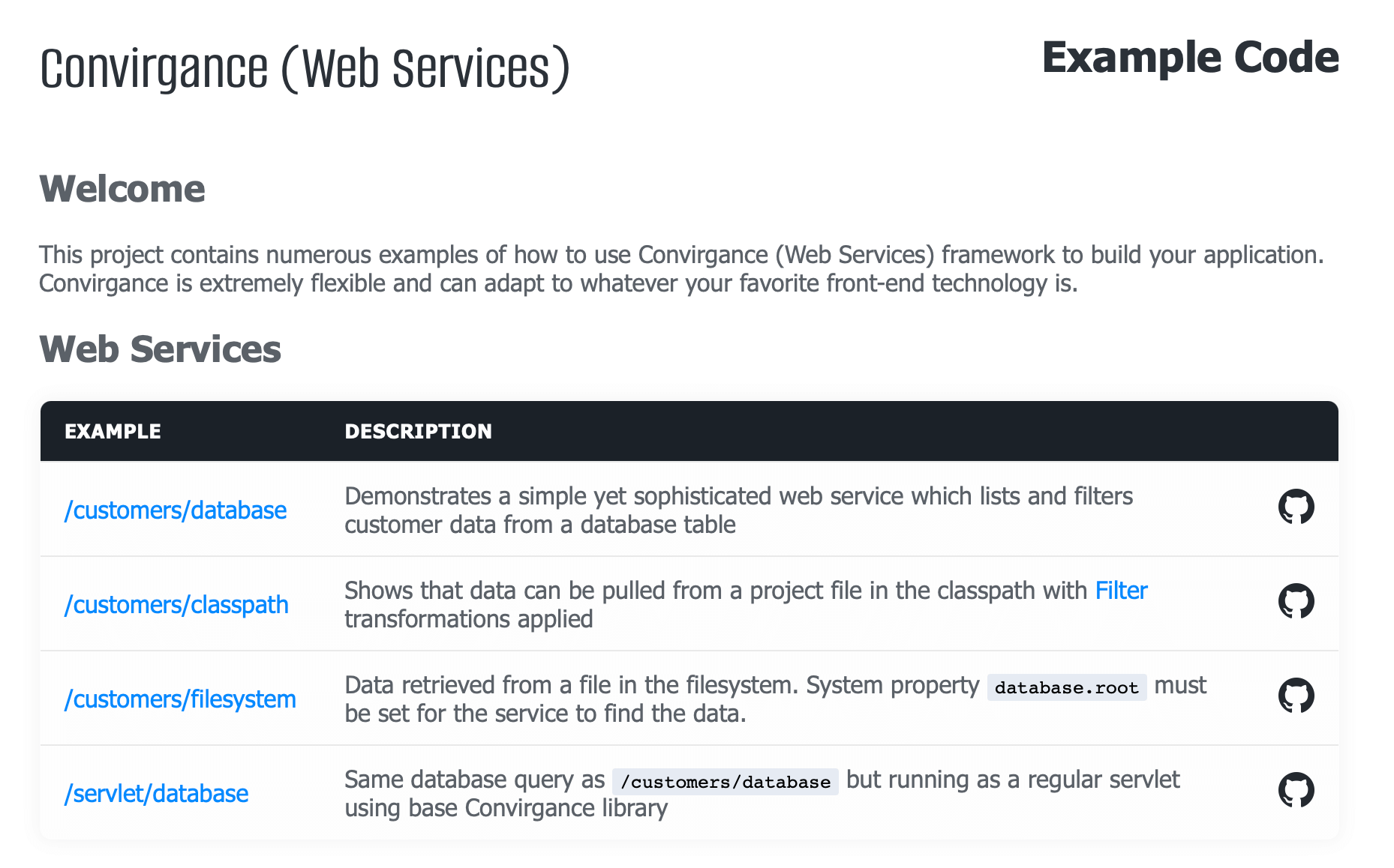 Developer Examples screenshot